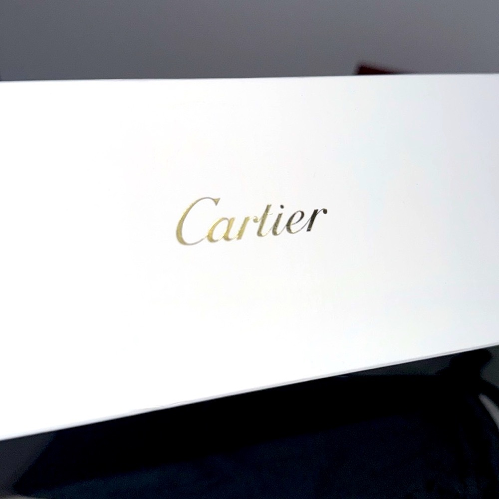 NEW Cartier Deep blue silver hardware Luxury Sunglasses 😎 signature authentic - Picture 14 of 14